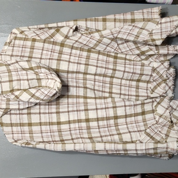 Free People Hooded Plaid Pullover size small - Picture 2 of 8